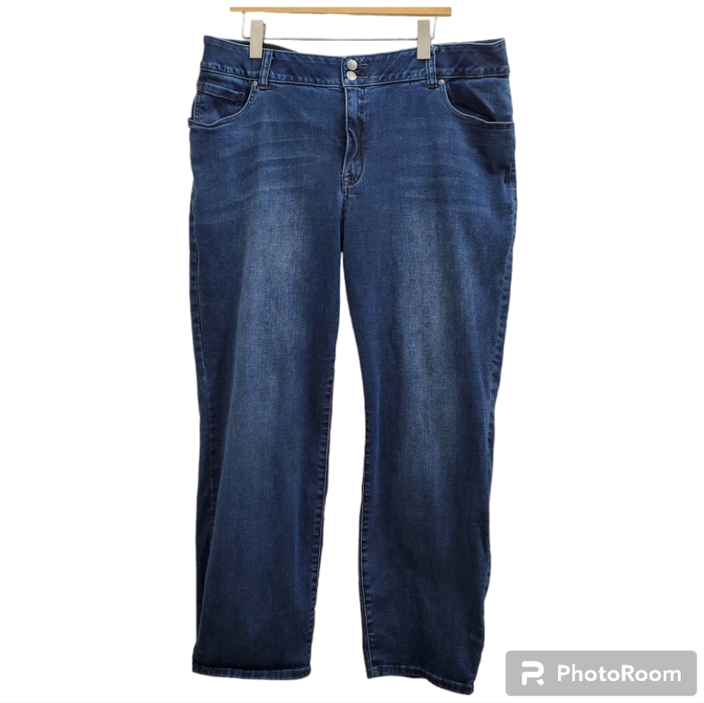 Lane Bryant Slim Straight Jeans size 26s short Tighter Tummy Technology plus